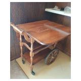 Wood Rolling Tea Cart w/ Removeable Tray