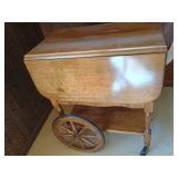 Wood Rolling Tea Cart w/ Removeable Tray