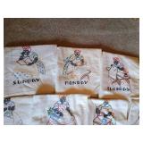 Vintage Day of the Week Embroidered Towels