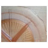Three Pieces Pink Depression Glass Platters