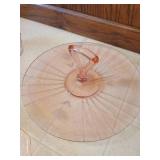 Three Pieces Pink Depression Glass Platters