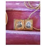Two Jewelry Cases w/ Cameo Locket & Pins