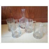 Vintage Clipper Ship Beer Steins w/ Decanter