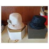 Two Vintage Ladies Hats w/ Boxes