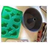 Jello Molds, Muffin Tins, Sifter, Angel Food Pan, Etc