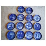 Fourteen Royal Copenhagen Christmas Plates 1972-85