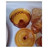 Orange Glasses & Candy Dish