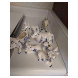 Hand Painted Dutch- Style Cow Milk & Creamer, S&P, Toothpick Holder, Etc