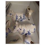 Hand Painted Dutch- Style Cow Milk & Creamer, S&P, Toothpick Holder, Etc