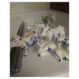 Hand Painted Dutch- Style Cow Milk & Creamer, S&P, Toothpick Holder, Etc