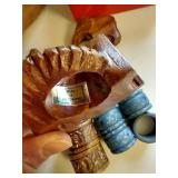 Monkey-Pod Wooden Bowls; Carved Wooden Napkin Rings