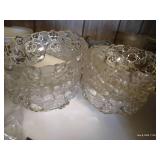 Shelf of Vintage Glassware & Mikasa Bowls