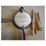 Vintage Krumkake Iron & Rolling Cones