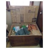 Vintage Rolling Crate w/ Christmas Decor Contents
