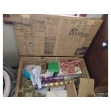 Vintage Rolling Crate w/ Christmas Decor Contents