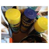 Flat of Laundry Care Products & Clothespin Bag, Hand Steamer, Etc