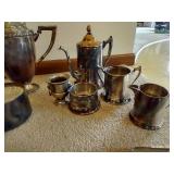 Silver Plate Tea Pots, Cream & Sugar, Trays, Etc