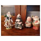 Two Sets of Fitz & Floyd Christmas S&P Shakers