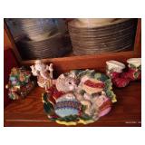 Fitz & Floyd Plate & Two Sets of S&P Shakers