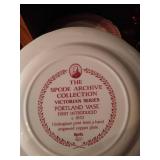 Ruby Thumbprint Tiffin Glass Plates; Goblets; China Dinner Plates