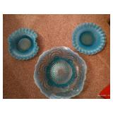 Beautiful Fluted Hobnail Dishes & Bowl