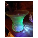 Green Uranium Glass Vase