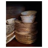 Large Lot of Gold Rimmed Pope Gosser China