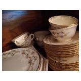 Large Lot of Gold Rimmed Pope Gosser China