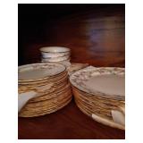 Large Lot of Gold Rimmed Pope Gosser China