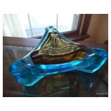 Heavy Nesting Glass Ash Trays