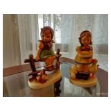 Two Hummel Figurine Girls
