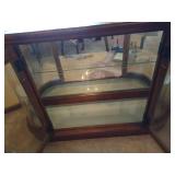 Wood & Glass Curio Cabinet w/ Mirror & Light