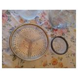 Glass Pitchers & Silver Edged Bowls