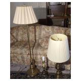 (3) Brass Lamps