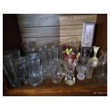 Shelf of Vases - Crystal & Glass