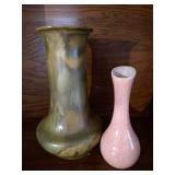 (2) Vintage Red Wing Vases