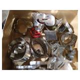 Box of Vintage Metal Cookie Cutters