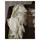 Flat of Vintage Ladies Gloves & Handkerchiefs