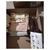 Flat of Vintage Ladies Gloves & Handkerchiefs