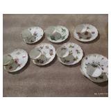 Enesco Cups & Salad Plates With Stands - Set of 8