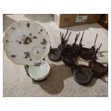 Enesco Cups & Salad Plates With Stands - Set of 8