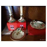 Fitz & Floyd Plate, Bowl & Candlesticks