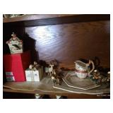 Shelf of Fitz & Floyd Christmas Items