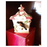 Shelf of Fitz & Floyd Christmas Items