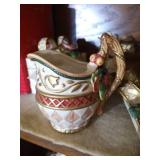 Shelf of Fitz & Floyd Christmas Items