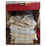 Box of Lace Tablecloths & Doilies