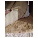 Box of Lace Tablecloths & Doilies