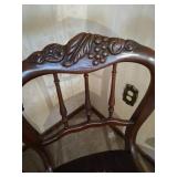 (2) Vintage Wood Chairs With Needlepoint Seats