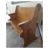 Vintage Wooden Church Pew - Solid!