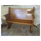 Vintage Wooden Church Pew - Solid!